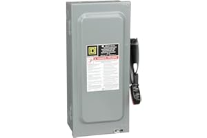 SCHNEIDER ELECTRIC Square D - HU361 Heavy Duty Safety Disconnect Switch, Steel, Non-Fusible, 30-Amp, 600V, 3-Pole, 30 HP, Indoor