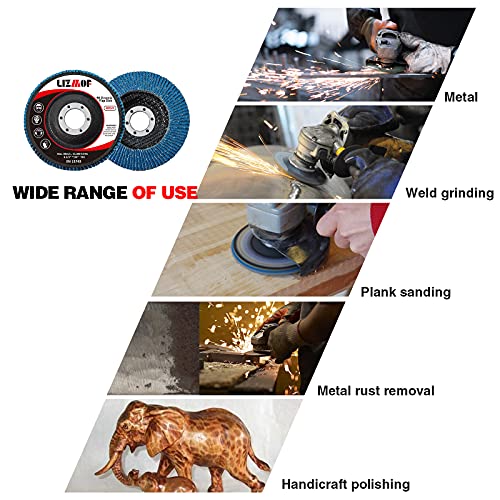 LIZMOF 41/2 x 7/8 Inch Flap Disc for Angle Grinder, 40 Grit Flap Wheel
