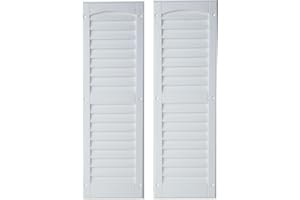 Outdoor Hardware Supply 9X27 Louvered Shutters, 2 Packs (White)