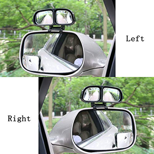 Blind Spot Mirror, 2 Pcs Square Stick On Rear View Convex Side Wide Angle with DUAL Adjustable Mirrors For Car Truck SUVs Motorcycle - Thumbnail 4
