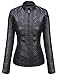 Tanming Women's Removable Hooded Faux Leather Jackets