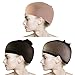 PIXNOR Wig Caps Mesh Wig Caps Neutral Nude Beige Black Pack of 7