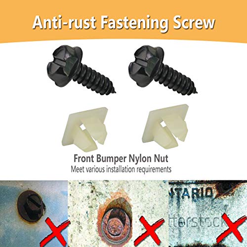 Black License Plate Screws Rustproof Stainless Steel Screws, 3/4