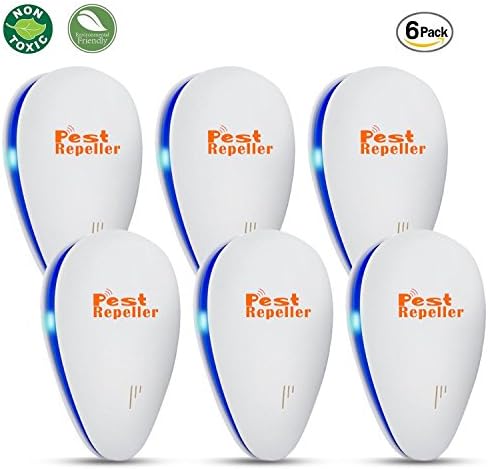 [2018 UPGRADED] Ultrasonic Pest Control Repeller - Electronic Mice Repellent Plug In for Insect - Mice, Mouse, Bed Bugs, Spiders, Mosquitoes, Roaches, Ants - No more Trap, Spray &amp; Bait (6 Packs)