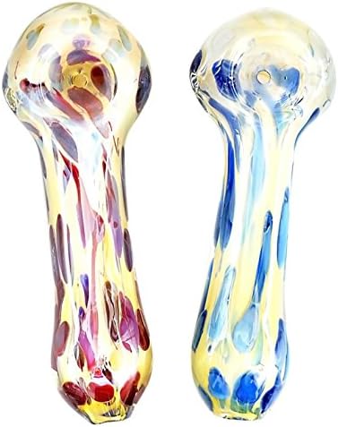 USA Handcrafted Glass Art Making item, Spotted Fumed Color Changing 4.5"