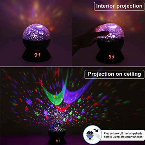 Star Sky Night Lamp,ANTEQI Baby Lights 360 Degree Romantic Room Rotating Cosmos Star Projector with LED Timer Auto-Shut Off,USB Cable for Kid Bedroom,Christmas Gift (Blue)