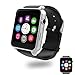 Evershop Bluetooth Smart Watch with Dual Card Slot and HD Camera, Smart Watches with Heart Rate Monitor Touch Screen Bluetooth Sports Wrist Watch Phone for Android and IOS (Silver)