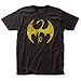 Iron Fist - Mens Distressed Logo Fitted Jersey T-Shirt, Size: Large, Color: Black