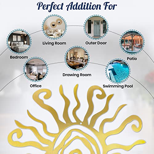 Riverside Designs Wacky Sun Metal Wall Art Outdoor Decor 12 Inches