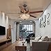 RainierLight Classical Crystal Ceiling Fan Lamp LED Light for Bedroom/Living Room Hotel/Restaurant with 5 Premium Metal Reversible Blades Remote Control 48 Inch