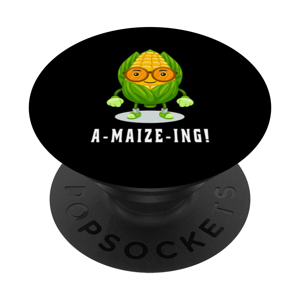 Amazing Corn Pun A Maize Ing A-Maize-ing Corn Pun Dad Joke PopSockets Swappable PopGrip