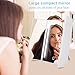 KEDSUM Trifold Lighted Makeup Mirror,LED Travel Vanity Mirror with Lights,Tabletop Mirror with 5X Pocket Mirror , Large Dimmable Touch Screen, 180°Rotation Bracket, Batteries or USB Charging