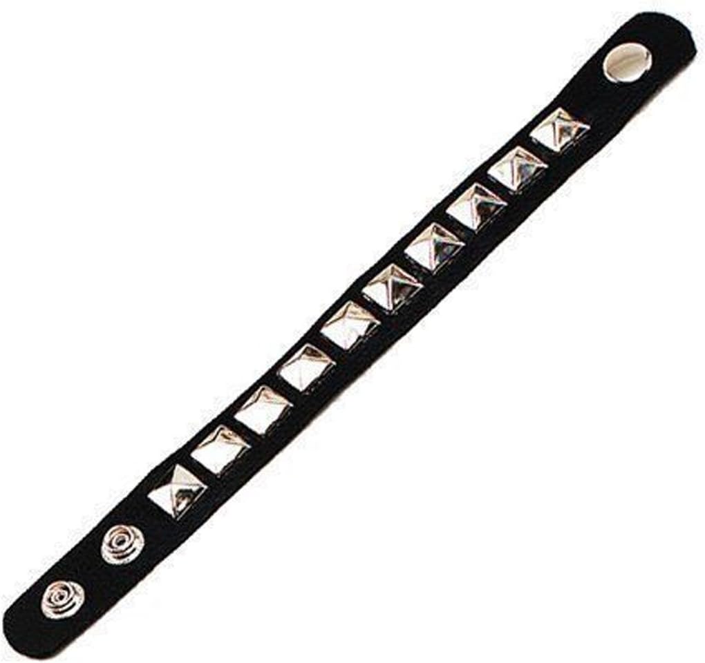 GCC Fashion Store Black Studded Punk Wristband Rocker Biker 70s Ideal Goth Fancy Dress Accessory