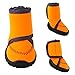 HaveGet Waterproof Dog Shoes Fluorescent Orange Dog Boots Adjustable Straps and Rugged Anti-Slip Sole Paw Protectors for All Weather Comfortable Easy to Wear Suitable for Large Dog (XS)