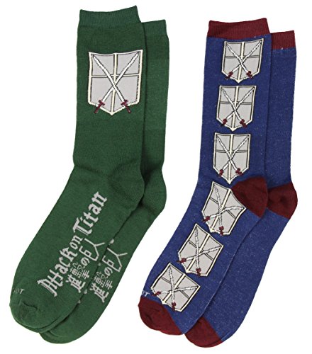 Anime Attack on Titan Cadet Corps Emblem Unisex 2 Pair Crew Cut Socks Cosplay