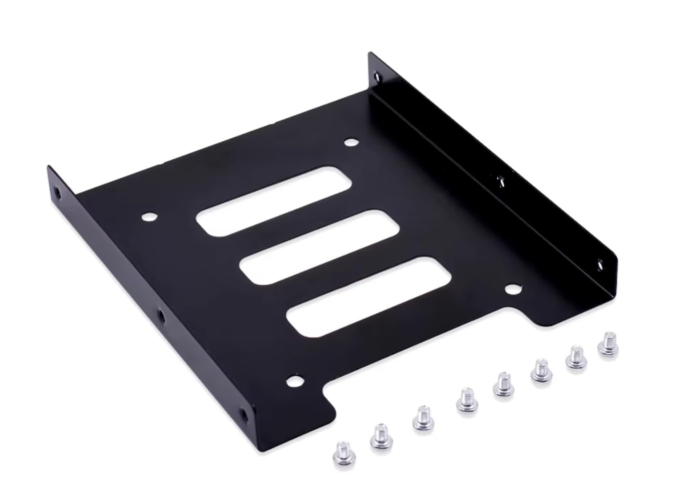 Metal 2.5" To 3.5" Hard Drive Mounting Adapter / Bracket / Holder Kit – For SSD / HDD - Mounting Screws Included - Black