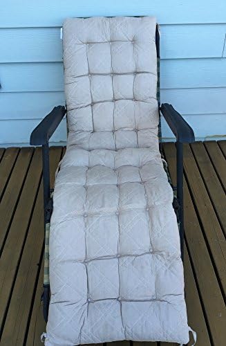 Ofit Quilted Micro Suede Chair Pads Bench Patio Long Chair Cushion Pads (17x75(pad), Beige)