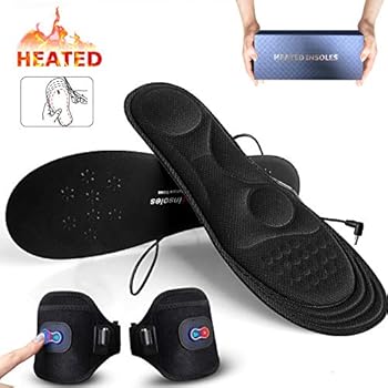 Memory Foam Heated Insoles with Power Display，BIAL Heated Foot Warmer Insole with Rechargeable Battery Powered,Adjustable Temperature Electric Pads Feet Warmers for Men Women Warm Feet on Winter