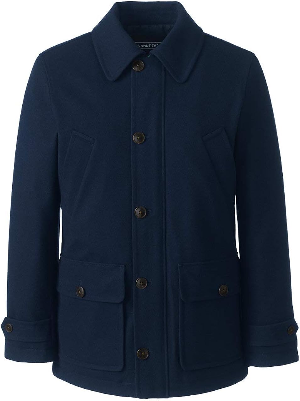 Lands' End Men's Wool Car Coat at Amazon Men’s Clothing store