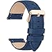 Fullmosa Leather Watch Band 14mm 16mm 18mm 20mm 22mm 24mm, Soft Genuine Leather, Quick Release Replacement Watch Strap for Women and Men, 18mm, Dark Blue+rose gold buckle