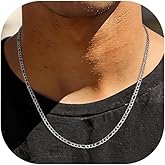 ChainsPro Figaro Chain for Men Women, Men's Necklaces Stainless Steel Figaro Chain Necklace Hip Hop Chains, Wide 3/5/8/12mm, 18-30 inch Length-Send Gift Box