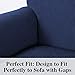 Obstal Stretch Spandex Sofa Cover, 3 Seat Couch Covers for Living Room, Non Slip Sofa Slipcover with Elastic Bottom, Navy Blue Sofa Couch Coverings Furniture Protector for Dogs, Cats, Pets, and Kids