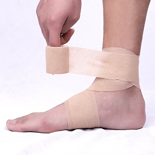 Self-Adhesive Cohesive Wrap Bandage Flexible Stretch Tape Athletic Strong Elastic First Aid Tape for Wrist, Ankle Sprains, Swelling 12 Packs, 1Inch X 5Yards