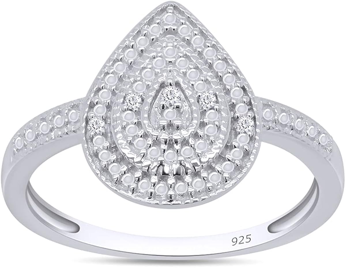 14k White Gold Over Sterling Silver White Natural Round Cut Diamond