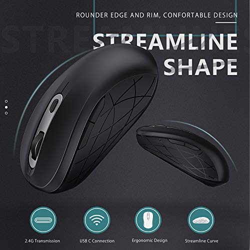 Wireless Mouse,Jelly Comb USB C Mouse,Silent Ergonomic