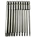 10 Pieces Torx Security Head Screwdriver Drill Set T6 T7 T8 T10 T15 T20 T25 T27 T30 T40 Torx Bits 1/4 Inch Magnetic Hex Shank 4 Inch Length S2 Steel Tamper Proof Star Screwdriver Bits Tools