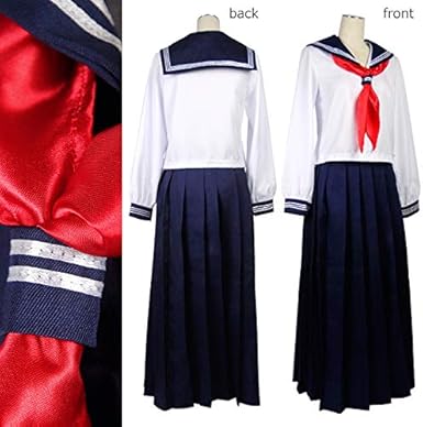 Amazon Joybank 昭和の女番長 スケバン ロングスカート 長袖 セーラー服 コスプレ 衣装 制服 レディース ネイビー Mサイズ コスプレ 仮装 通販