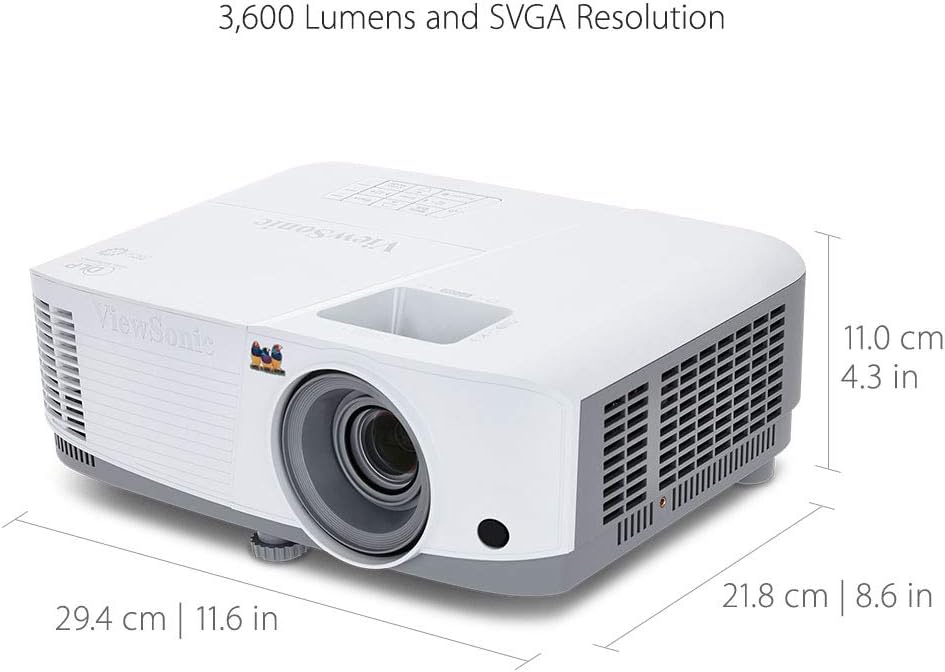 ViewSonic 3800 Lumens SVGA High Brightness Projector for Home and Office with HDMI Vertical Keystone and 1080p Support (PA503S), White/gray: Electronics