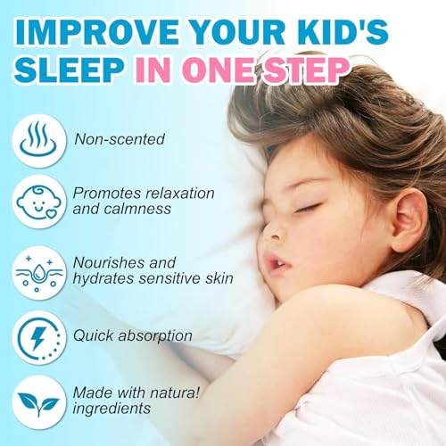 Magnesium Lotion For Kids & Babies, Bedtime Cream For Sleep, Leg Cramps, Lavender Calming Magnesium Oil Lotion For Bone & Muscle Relaxation, Apply to Feet