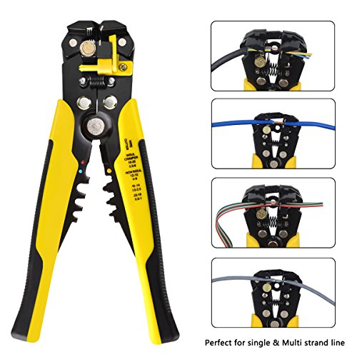 Multi-Tool Wire Stripper, 8 inch Self-adjusting Cable Cutter Crimper Automatic Wire Stripping Tool Cutting Pliers Tool for Industry 10-24 AWG (0.2-6m㎡) - Thumbnail 2