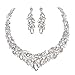 Youfir Women's Elegant Austrian Crystal Necklace and Earrings Jewelry Set for Wedding Dress (Clear)