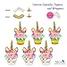 UNICORN PARTY SUPPLIES DECORATIONS- 12 guests Complete Set Cake Cupcake Toppers, Gold Headband, Helium Foil Balloons, Heart Balloons, Happy Birthday Banner, Gifts, Favors For Girl First 1st Birthday