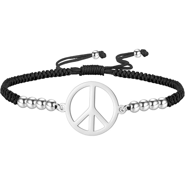 Amazon.com: LIKGREAT Peace Sign Pendant Bracelet for Women Peace
