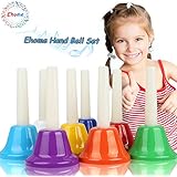 Ehome Hand Bells Set, 8 Note Diatonic Metal Bells, Musial Bells for Kids, Children and Toddlers, Musical Learning at an Early Age, Musical Toy Percussion Instrument, Musical Gifts for Kids.