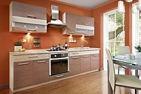 Komplett Küche 260cm Schränke Lärche/Birne: Amazon.de: Küche & Haushalt