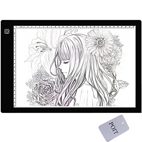 Poit A4 LED Light Mat Tracing Copier Tablet Lamp Box with Dimmable Brightness for Artist Drawing Drawing Anime Template and X-Ray Watching