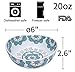 Porcelain Bowl Set 4 for Soup Cereal Rice, Hand Made Floral Pattern Decorative Bowls, Holiday Gift, Mint Blue