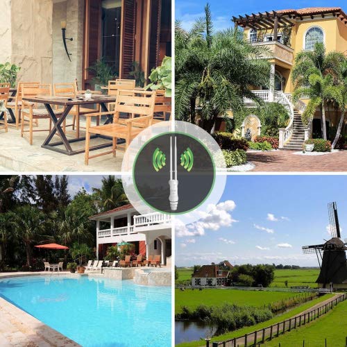 MECO Wifi Répéteur Extérieur et Intérieur, Wireless Outdoor Point d\'accès, Portée Atteint à 1 km, 802,11b/g/n AC600, Bi-bande 2,4GHz et 5GHz