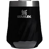STANLEY The Reserve Textured Wine Tumbler | 11oz | Splash-Proof Lid | Cold Drinks & Cocktail Cup | Insulated Stainless Steel Wine Glass | Black Gloss