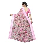 PERFECTBLUE Women's Blend Linen Saree with Unstitched Blouse Piece