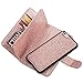 ULAK iPhone 6S Case Detachable Wallet, iPhone 6 Case, Glitter PU Leather Flip iPhone 6S Wallet Case with 7 Card Holder & Detachable Magnetic Hard Cover for iPhone 6/6S 4.7 inch,Bling Rose Gold