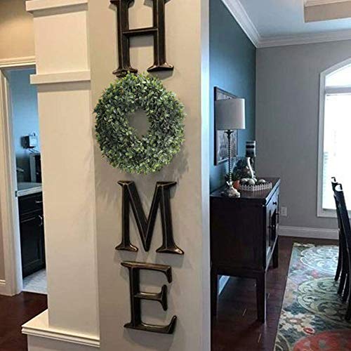 Nahuaa Boxwood Wreath for Front Door Decor, 17" Artificial Greenery Wreath Farmhouse Garland Home Office Housewarming Gift Greenery Decorations