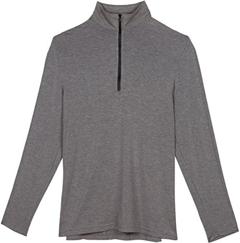 Mens Sun Protective Long Sleeve Quarter Zip Shirt UPF 50+ SPF UV Protection Clothing Heather Gray 2XL
