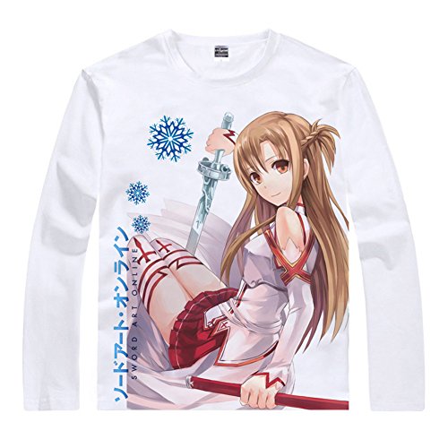 Sword Art Online Clothes Asuna Cosplay Long Sleeve T Shirt for Men Women