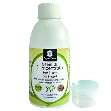 OrganicDews Neem Oil Concentrate for Plants 200 ml with Measuring Cup 25 ml