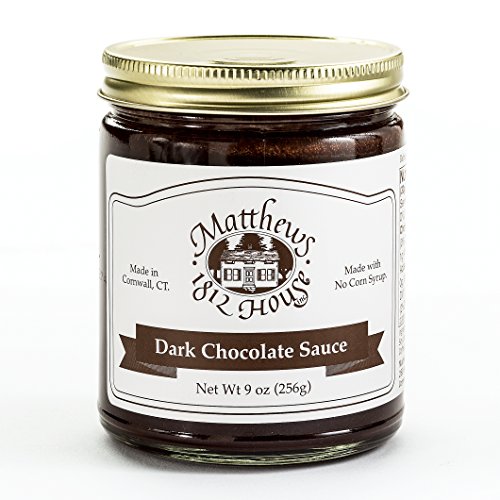 Matthews 1812 House Dark Chocolate Sauce- Small Batch, All Natural, Gourmet Dessert Sauce, No Corn Syrup, Ice Cream Topping, 9 oz